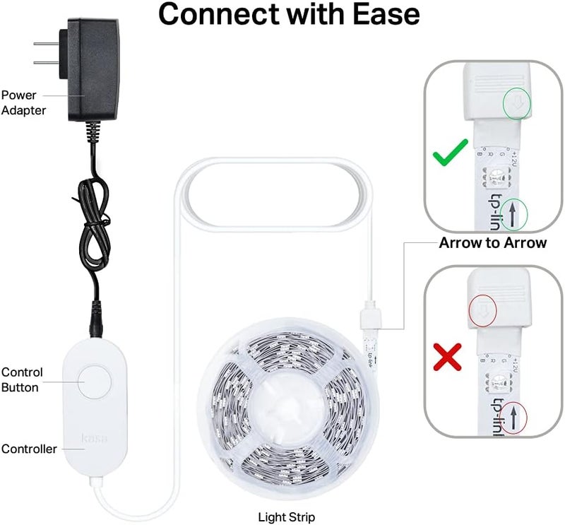 Kasa Smart شريط إضاءة LED، 16.4 قدم شريط LED واي فاي يعمل مع أليكسا، جوجل هوم، سمارت ثينغز، سطوع عالي مع 16 مليون لون، RGB، تجميع، طول قابل للتعديل، يصل إلى 25,000 ساعة (KL400L5) - Image 2